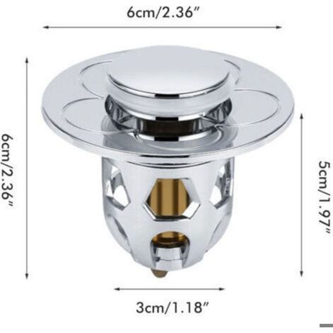 Bonde de Lavabo Pop Up - Acier Inoxydable et Laiton - Adaptateur Universel 34 à 40 mm - Pour Évier - 1 Pièce (1/5)