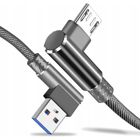 MICRO-USB-SCHNELLLADEKABEL, 90° ABGEWINKT, Koanni kb18GRAY