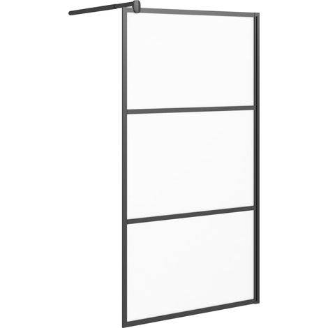 Maison Exclusive - Parete Doccia Walk in 100x195 cm in Vetro Smerigliato ESG Nero