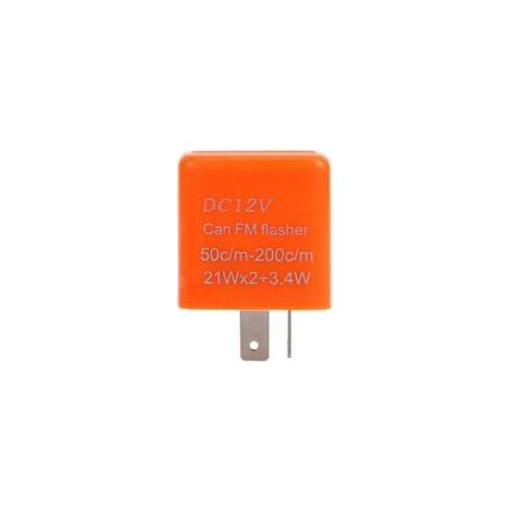Universelles Motorrad-Blinkerrelais mit 2 Pins, einstellbarer Geschwindigkeit, LED-Blinker, 12 V, Orange-Crezuo