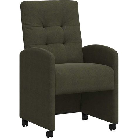 Maison Exclusive - Esszimmerstühle mit Rollen 2 pcs Armeegrün 58