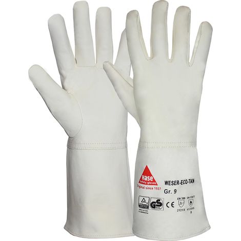 Hase Weser Eco-Tan Schweißerhandschuh aus Ziegennappaleder Größe 9 10 Stk