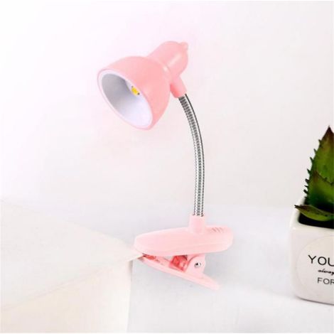 Lampe de lecture rotative mignonne avec clip, mini lampe de lecture pour chambre à coucher- Rose (1/4)