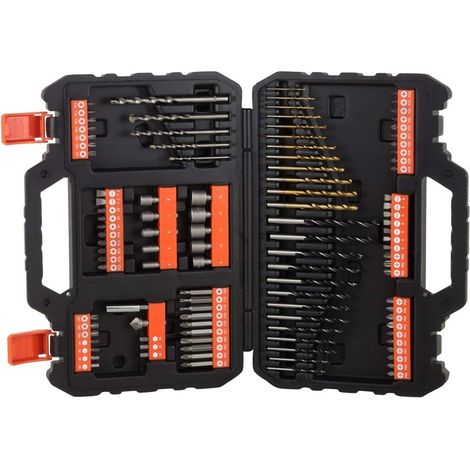 BLACK+DECKER 109-teiliges Schrauben- und Bohrset mit „Titanium“-Bohrern (A7200-XJ) (1/5)