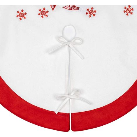 Tapis de sapin de Noël, 90 cm (35 pouces), protection pour le pied du sapin (blanc), décorations de sapin de Noël (1/3)