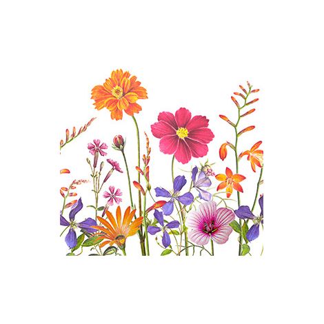 Servietten Blumen und Blätter bunt 33 x 33 cm 20 Stück Servietten