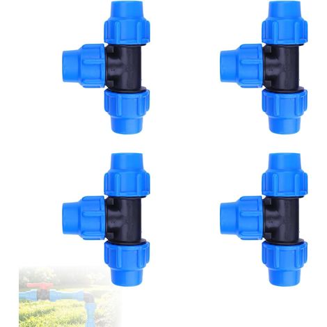 Pack of 3 T-Pipe Fittings 25mm x 25mm x 25mm - Accessories PN16 Compression Plumbing Fitting - PP Fitting for PE Tube 25mm (25mm, 4 Stück, T-stück) (1/5)