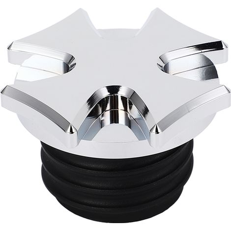 Bouchon de réservoir moto CNC aluminium, bouchon d'essence ventilé décoratif argenté, remplacement pour Touring (1/5)