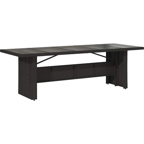 Maison Exclusive - Mesa de jardín superficie de vidrio ratán PE n (1/5)