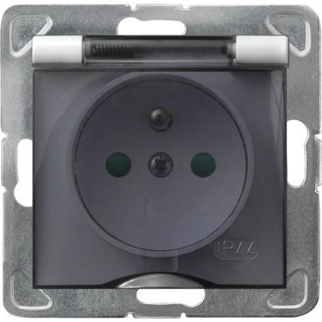 Impresja Presa a prova di spruzzi con/senza IP44 con otturatori, copertura trasparente, bianca GPH-1YZP/m/00/d