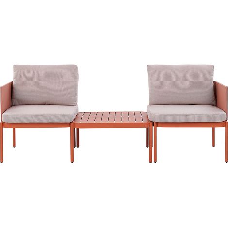 Garden Lounge Set with Table 2 Seater TERRACINA Metal Orange (1/5)