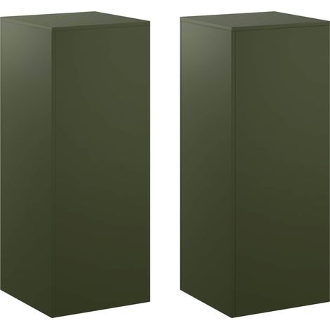 Support de Plante 2 pièces Vert olive 40 × 40 × 100 cm Acier