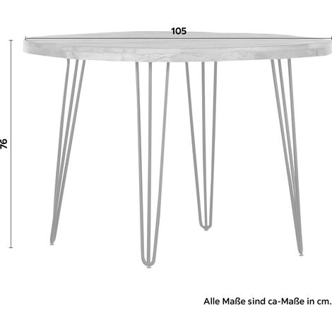 Mömax Esstisch Bottnic Naturfarben Mangoholz Rund &Oslash ca. 105cm (1/5)