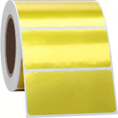 Wasserfeste, goldfarbene Bügeletiketten, 3,2 cm x 5,7 cm (2,25" x 1,25"), Goldfarbene Bügeletiketten, Geschenkverpackungsetiketten, selbstklebende Namens- und Preisetiketten, 3 Rollen (500 Etiketten p