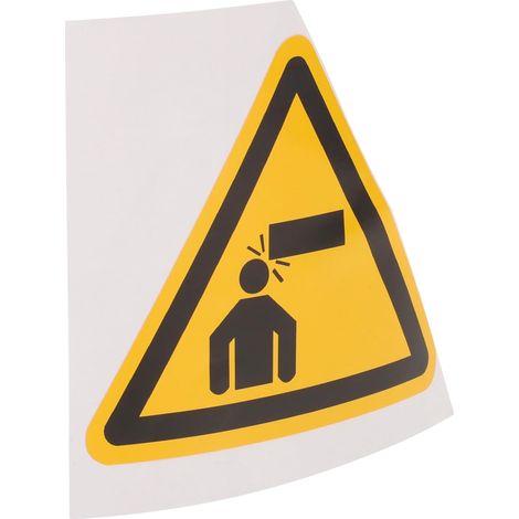 Autocollant « Vorsicht Kopf » - Panneau d'avertissement autocollant pour machines  Autocollant de sécurité jaune 10 x 10 cm, avertissement pour atelier, installations industrielles et zones basses (1/5)