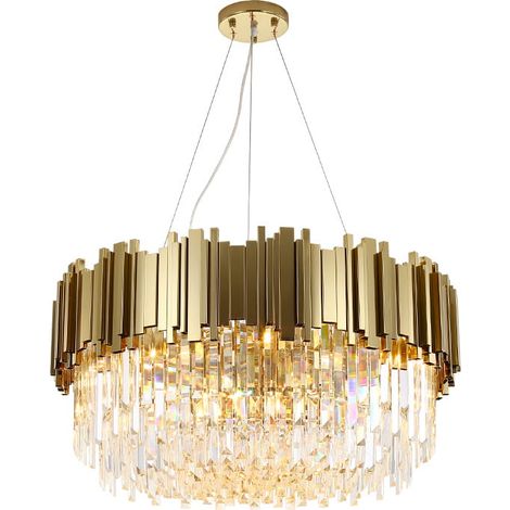 Lampadario in cristallo d'organo a canne Ottone - lampadario in cristallo 45 cm (1/2)