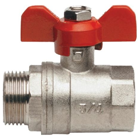 Valvola a sfera per acqua, mf con farfalla alluminio Pollici: 1/2" (1/3)