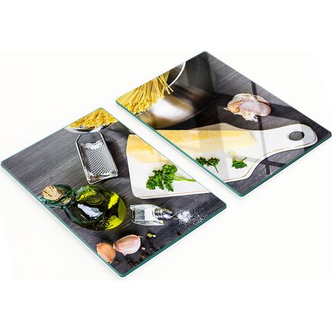 Set di due taglieri in vetro per pasta e aglio, 2x40x52 cm (1/5)