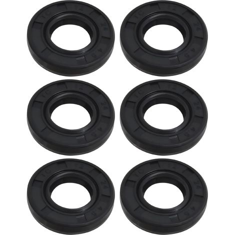 6 Pcs 12x24x4.5mm Nitrile Double Lip Rotary Shaft Seal Gasket for Industrial Equipment (1/5)