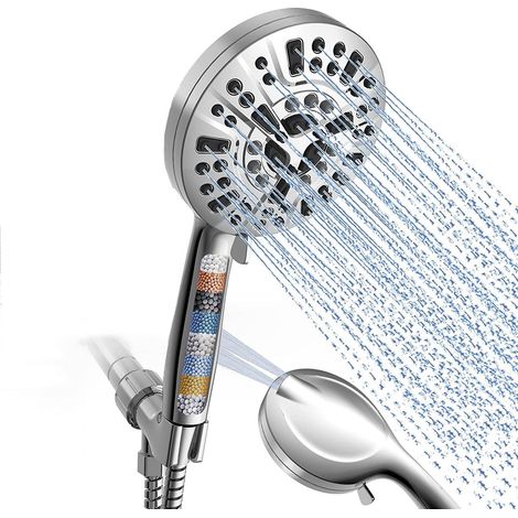 Ensemble Pomme de Douche Salle de Bain — Douchette à Main Haute Pression, avec Tuyau & Support Réglable (1/5)