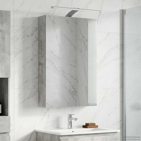vidaXL Mobiletto per specchio da bagno con lo scaffale Grigio
