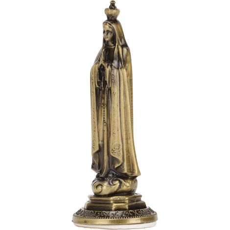 Statue miniature de la Vierge Marie, sculptée à la main, facile à nettoyer, inodore, durable, en alliage de zinc, richement décorée, Sainte Vierge Marie, bronze, RF TL002 (1/5)