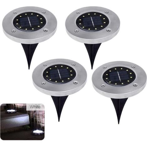 Lumière solaire enterrée - Marque inconnue - 12 LED - Blanc - IP44 - 7-10 heures d\'éclairage (1/4)