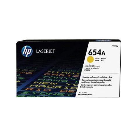 HP 654A toner jaune authentique LaserJet