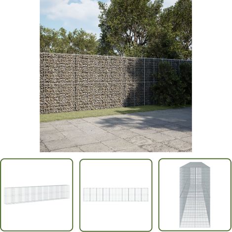 vidaXL Gabione mit Deckel 1000x100x200 cm Verzinktes Eisen (1/5)
