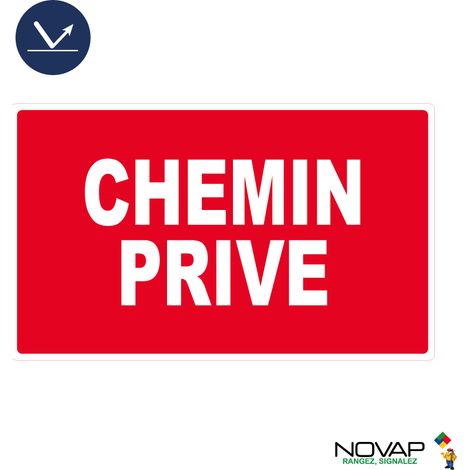 Panneau Chemin Privé - Rétroréfléchissant Classe 1 - 330x200mm - 4163024