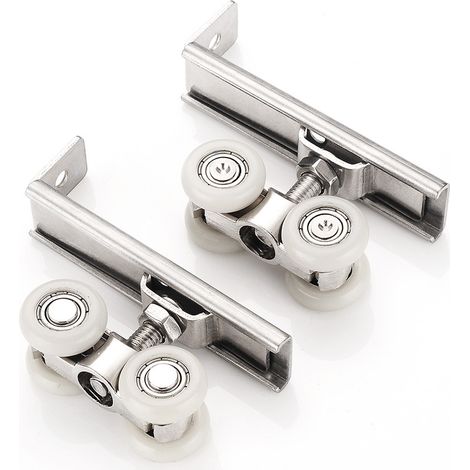 Lot de 2 Roulettes pour Porte Coulissante Remplacement pour Armoire, Vitrine, Fenêtre et Placard (1/5)