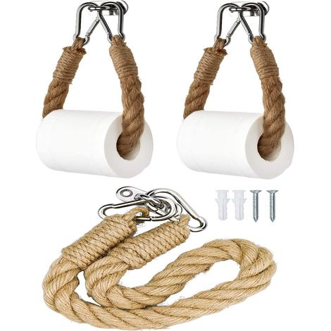 Stück Toilettenpapierhalter, Toilettenpapierrollenhalter, Handtuchhalter aus Hanfseil, Rollenhalter, Toilettenhandtuchhalter für Badezimmer, Küche