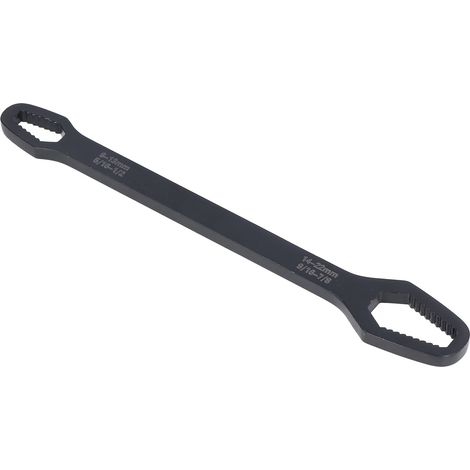 Verstellbarer Doppelmaulschlüssel 8–22 mm, universelles Multifunktionswerkzeug für Wartung und Reparatur, schwarz (1/5)