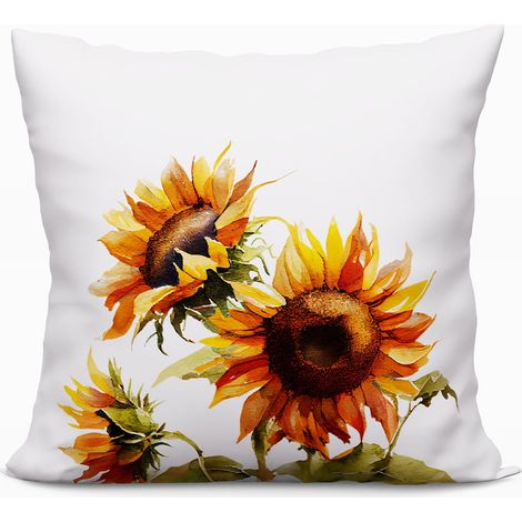 Coussin décoratif 40x40 cm à motifs de tournesols printaniers