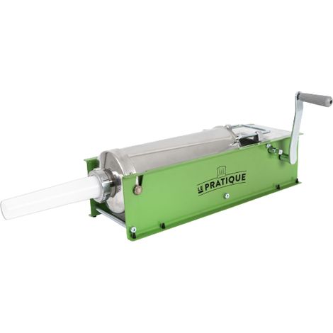 Spremi Salsiccia Orizzontale 7 L Cilindro Inox, Doppia Velocità e Consegna con 4 Imbuti (ø 15, 23, 29, 38 mm) - Le Pratique