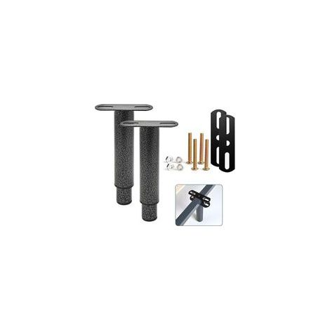 Pied De Lit, Pieds De Sommier, Lot De 2 Pied De Lit Liaison MéTal RéGlables En MéTal Pieds Pour Sommier, TrèS RéSistants Convient Pour Lattes Universel Sommier MéTal, Armoire, Canapé 18 à 33Cm (Gris) (1/5)