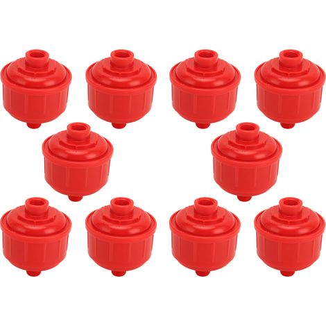 Lot de 10 filtres jetables pour pistolet à peinture, rouges, résistants à l'usure, filetage 1/4 po, en plastique, pour conduite d'air Whirlwind. (1/5)