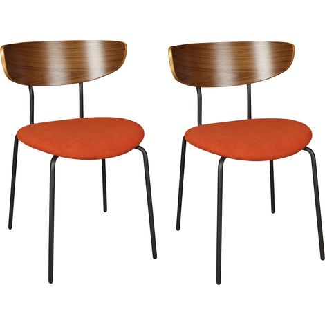 Lot de 2 chaises en bois et velours, RIVA (1/5)