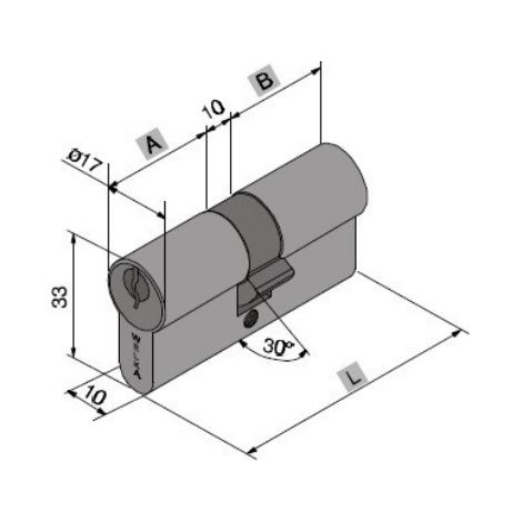 CILINDRO SAGOMATO 700 WELKA - OTTONE CHIAVI 3 CAMMA DIN MM 54 27+27 - 1 pezzo (1/2)
