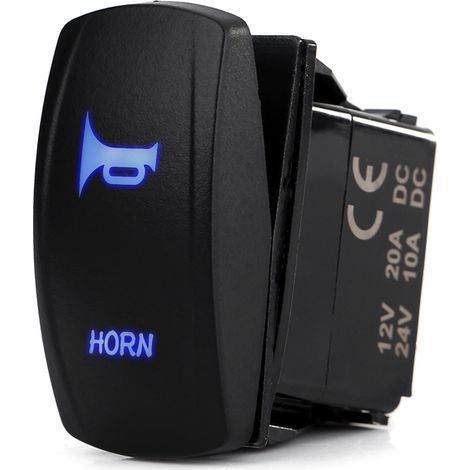 Interrupteur à bascule Marine ON/OFF LED Bleu 12V-24V 3 Pin avec motif Corne pour Voiture Bateau (1/5)