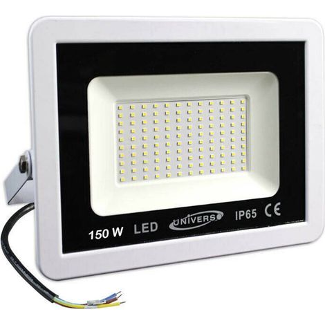 Faro led ultra slim sottile proiettore illuminazione per esterno IP65 luce bianca 6500k scocca bianca 150 WATT (1/3)