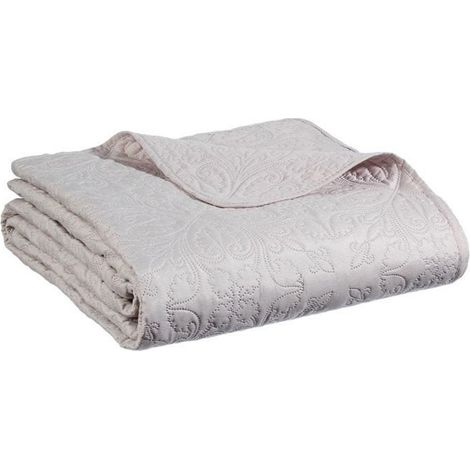Dessus de lit + 2 taies d'oreiller coloris Beige en polyester - Longueur 260 x Profondeur 240 x Hauteur 0,50 cm -PEGANE-