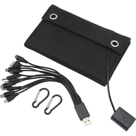 Tragbares, faltbares 25-W-Solarpanel, IP65 wasserdicht und oxidationsbeständig, mit USB-Kabel für Überwachungskameras und Laptops (1/5)