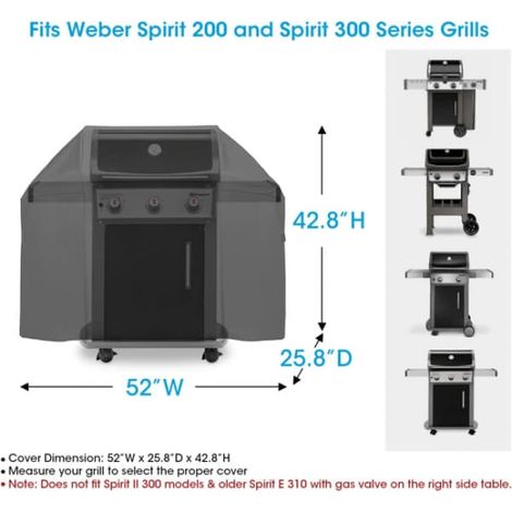 52 tours de support de grill pour Weber Spirit 200 et 300 séries, BBQ