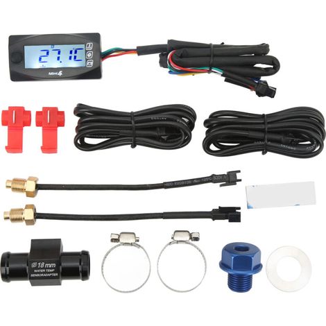 Moto LCD jauge numérique compteur de tension voltmètre température thermomètre affichage de l'heure capteur M16x1.5 (1/5)