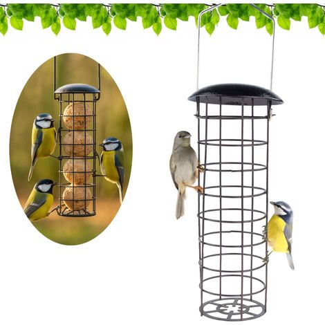 Mangiatoia per uccelli, cestino in metallo per palline, palline di grasso, cibo, per balcone TG80441 (1/5)