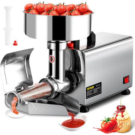 VEVOR Exprimidor ETC-1C Filtro Electrico para Tomates de Acero Inoxidable 370W Exprimidor Electricode para Salsa de Acero Inoxidable 90-160kg/h para Hacer Ketchup Salsa de Fresa Salsa de Arándano