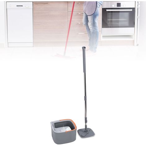 Kit de Balai avec Seau 2 Pièces - Balai Microfibre Rotatif 360° Système de Nettoyage Sec et Humide pour Sols Domestiques (1/5)