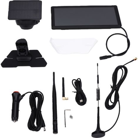 Caméra de recul sans fil 10,26 pouces, fixation solaire, vue arrière, moniteur à écran tactile automatique portable pour camionnettes robustes, remorques de fret, boîte semi-remorque (1/5)