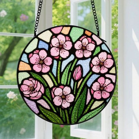 Capteur de soleil en vitrail - décoration spirituelle 9cm (1/4)